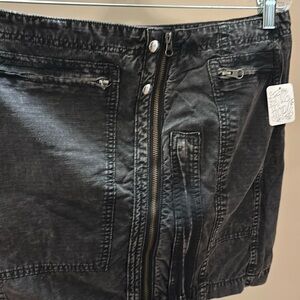 Free People mini skirt black washed cargo style